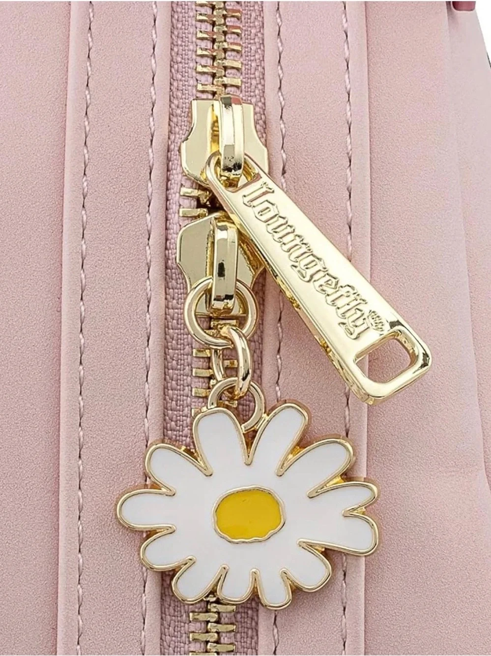 Loungefly Winnie the Pooh Pink Piglet Mini Backpack with Daisies.